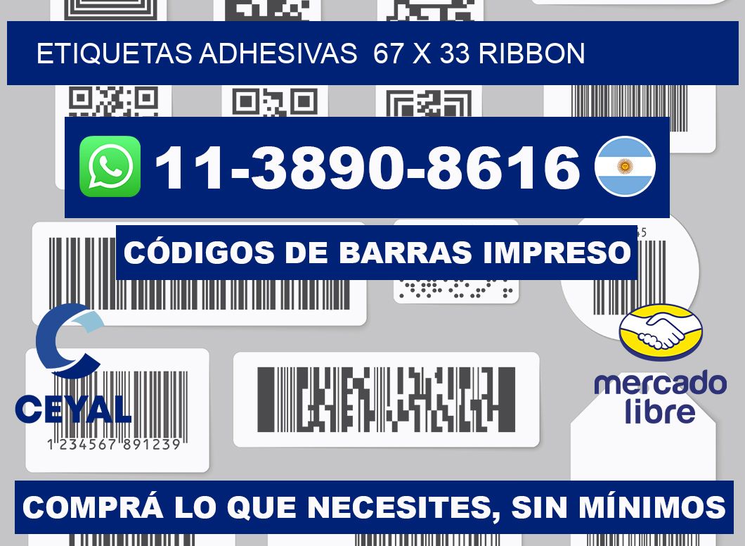 Etiquetas adhesivas 67 x 33 ribbon