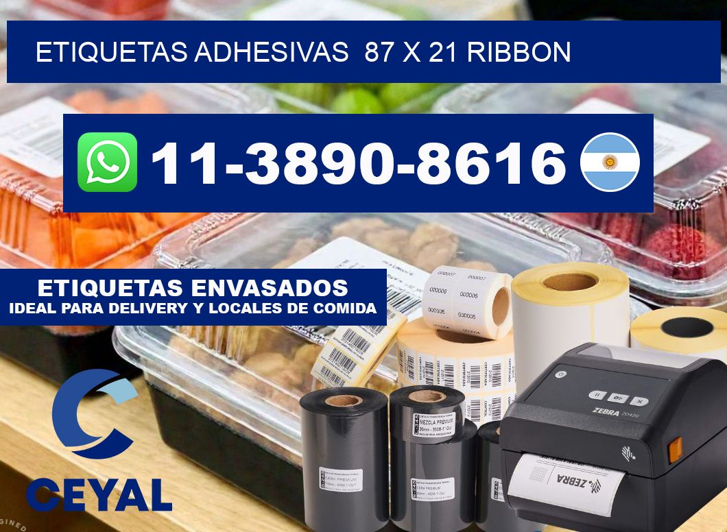 Etiquetas adhesivas  87 x 21 ribbon