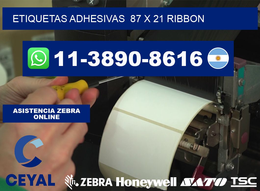 Etiquetas adhesivas  87 x 21 ribbon