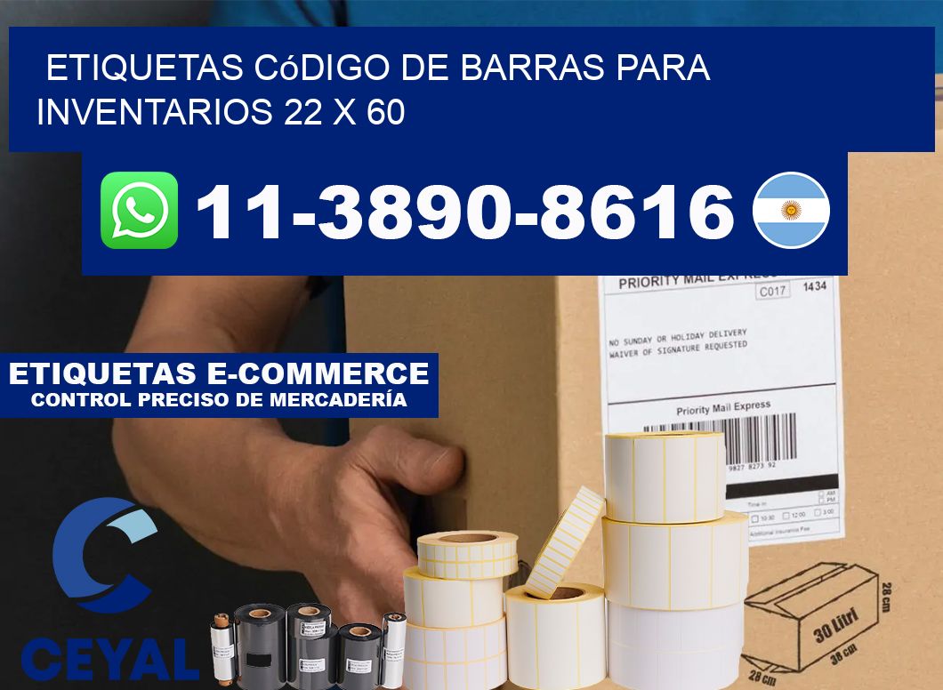 Etiquetas código de barras para inventarios 22 x 60