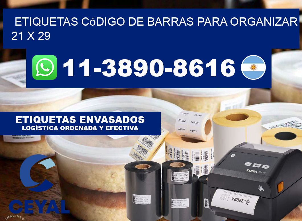 Etiquetas código de barras para organizar 21 x 29