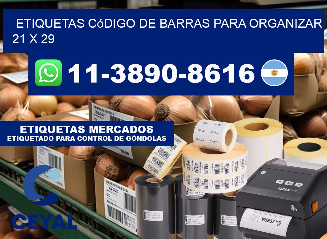 Etiquetas código de barras para organizar 21 x 29