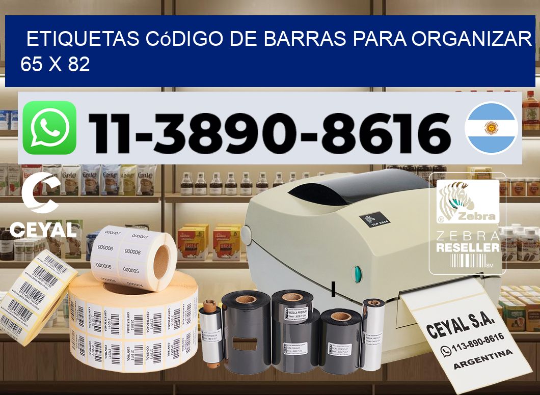 Etiquetas código de barras para organizar 65 x 82