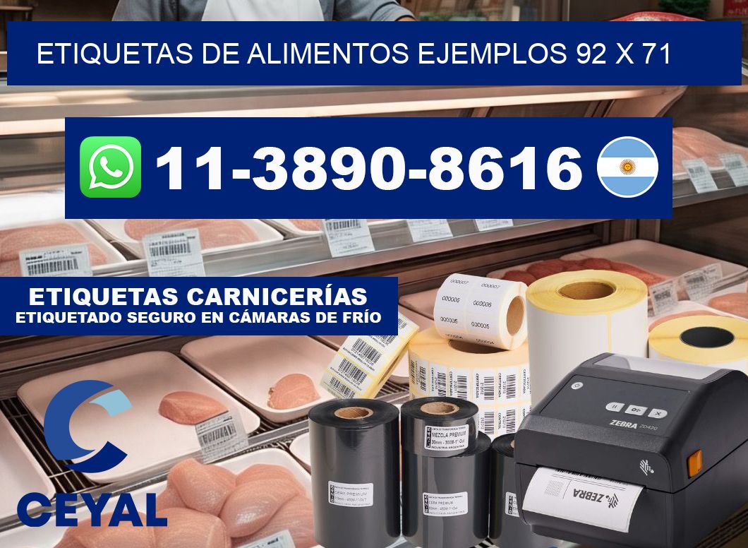 Etiquetas de alimentos ejemplos 92 x 71