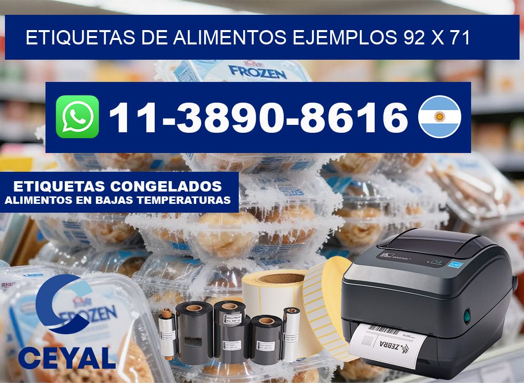 Etiquetas de alimentos ejemplos 92 x 71