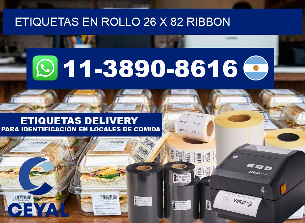 Etiquetas en rollo 26 x 82 ribbon