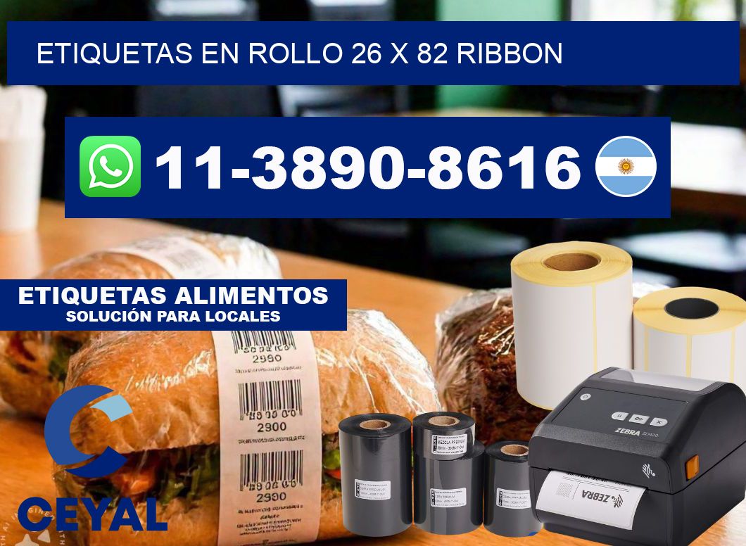 Etiquetas en rollo 26 x 82 ribbon