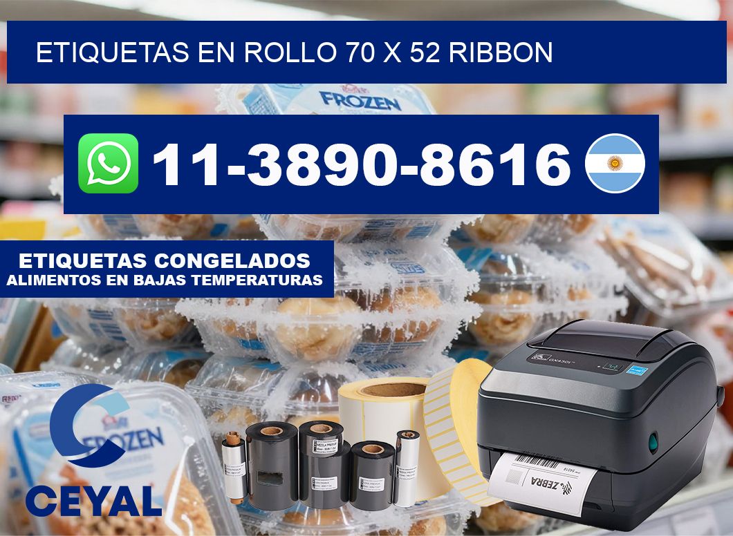 Etiquetas en rollo 70 x 52 ribbon