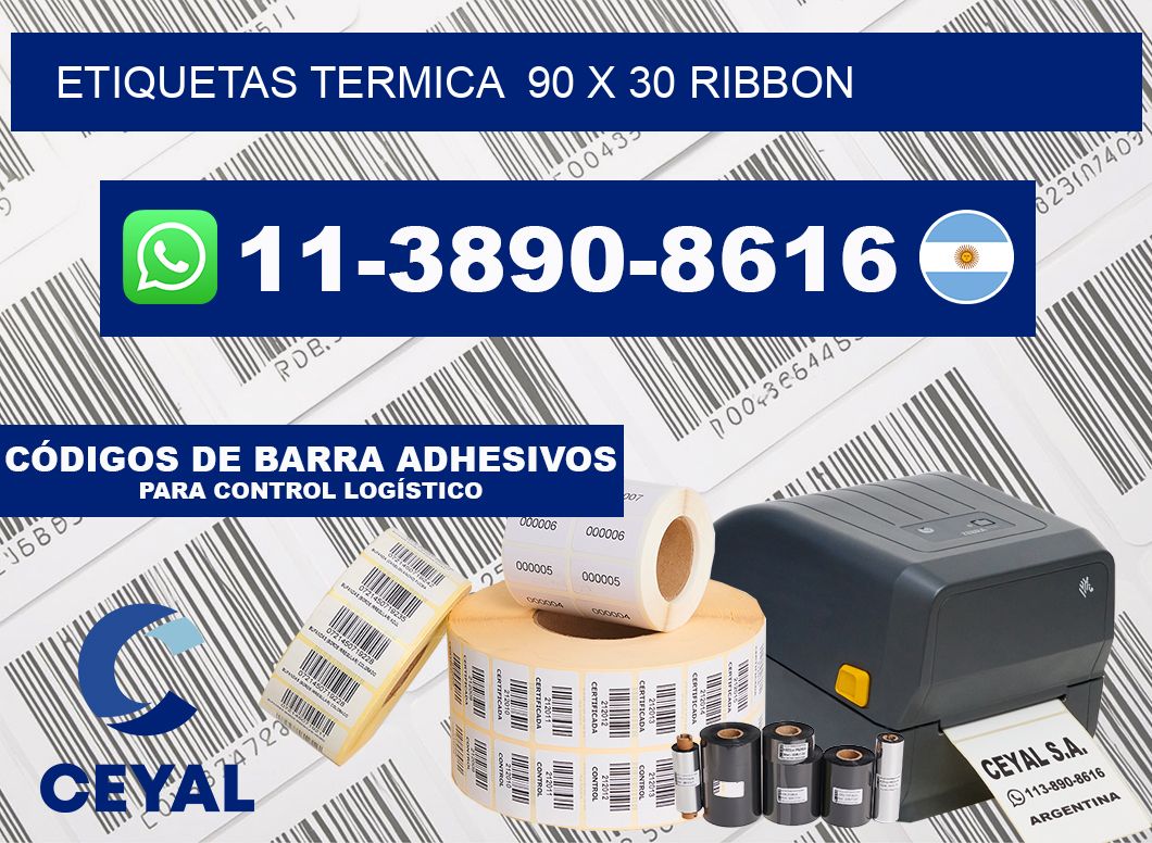 Etiquetas termica  90 x 30 ribbon