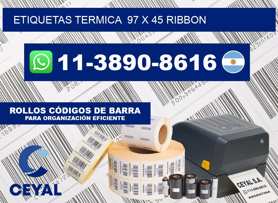 Etiquetas termica  97 x 45 ribbon