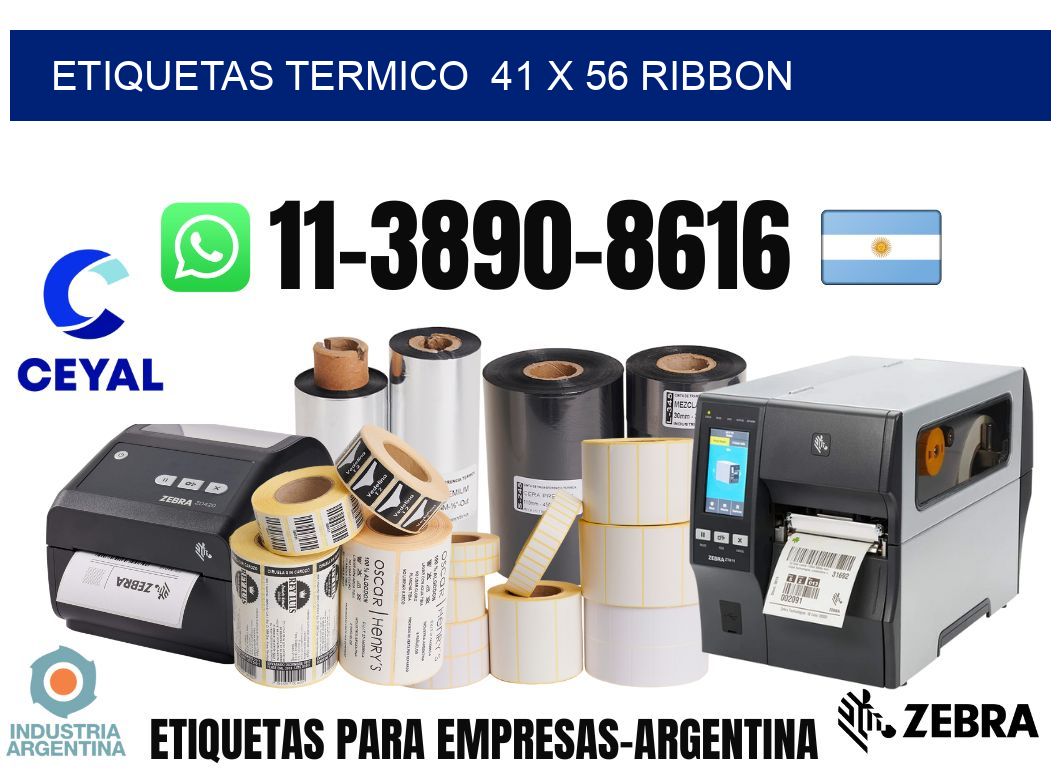 Etiquetas termico  41 x 56 ribbon