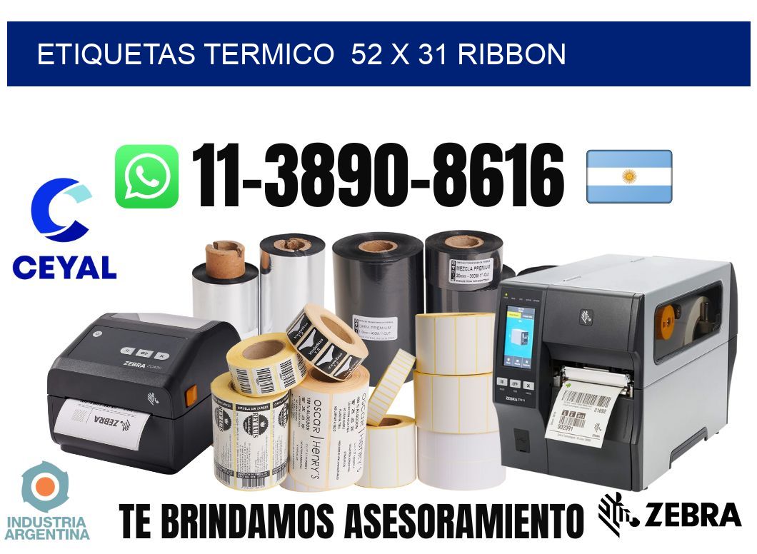 Etiquetas termico  52 x 31 ribbon