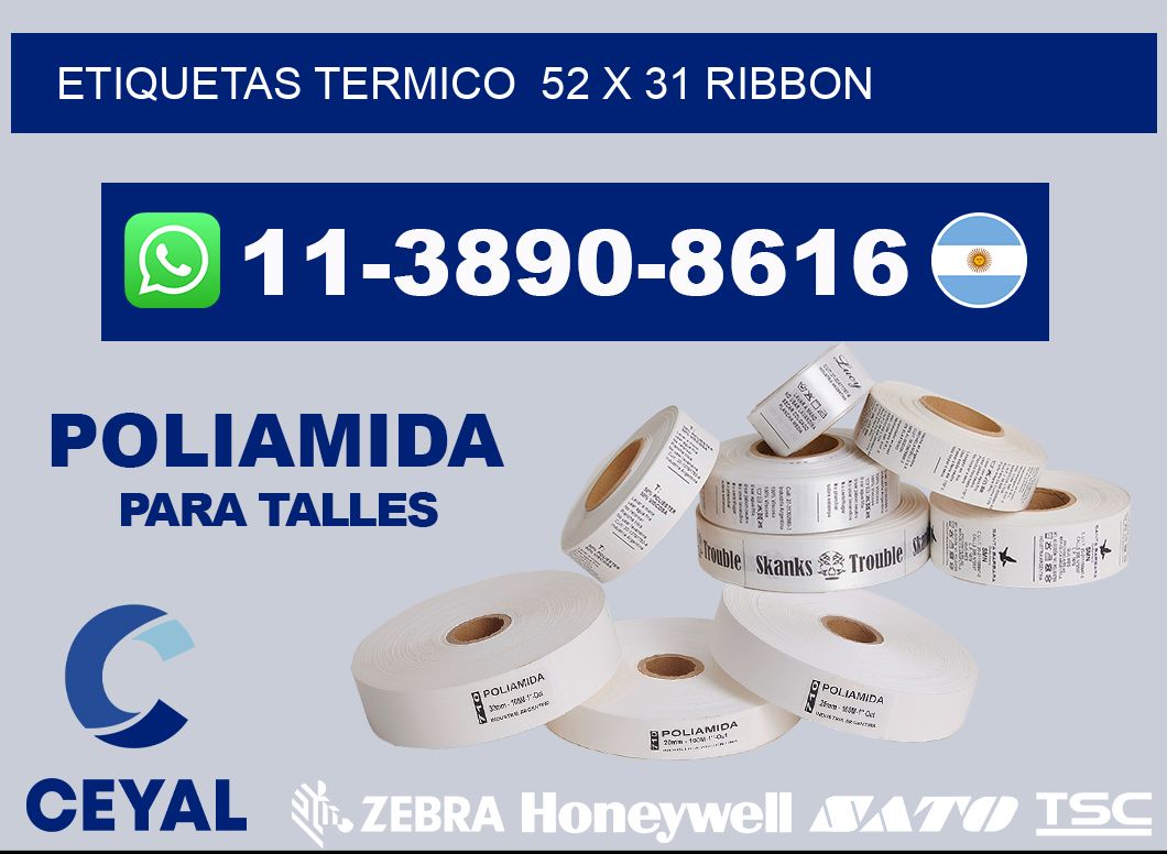 Etiquetas termico  52 x 31 ribbon