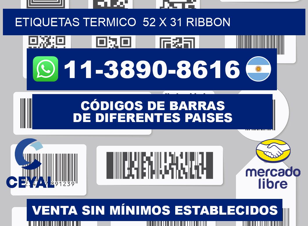 Etiquetas termico  52 x 31 ribbon