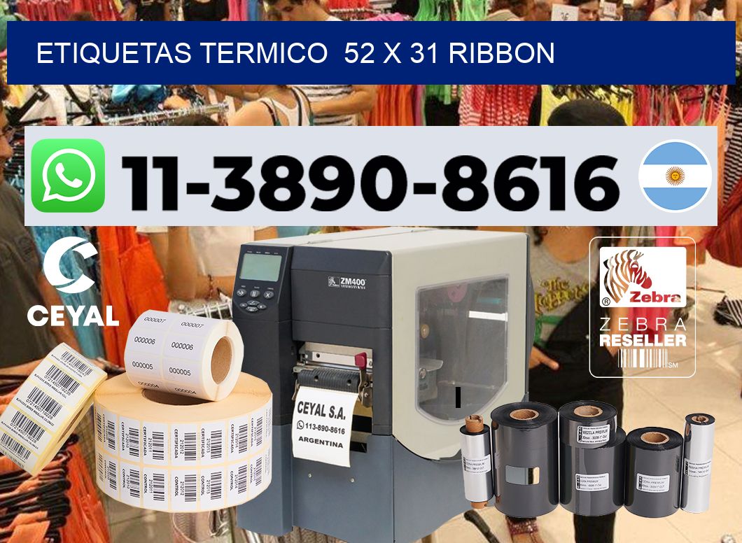 Etiquetas termico  52 x 31 ribbon