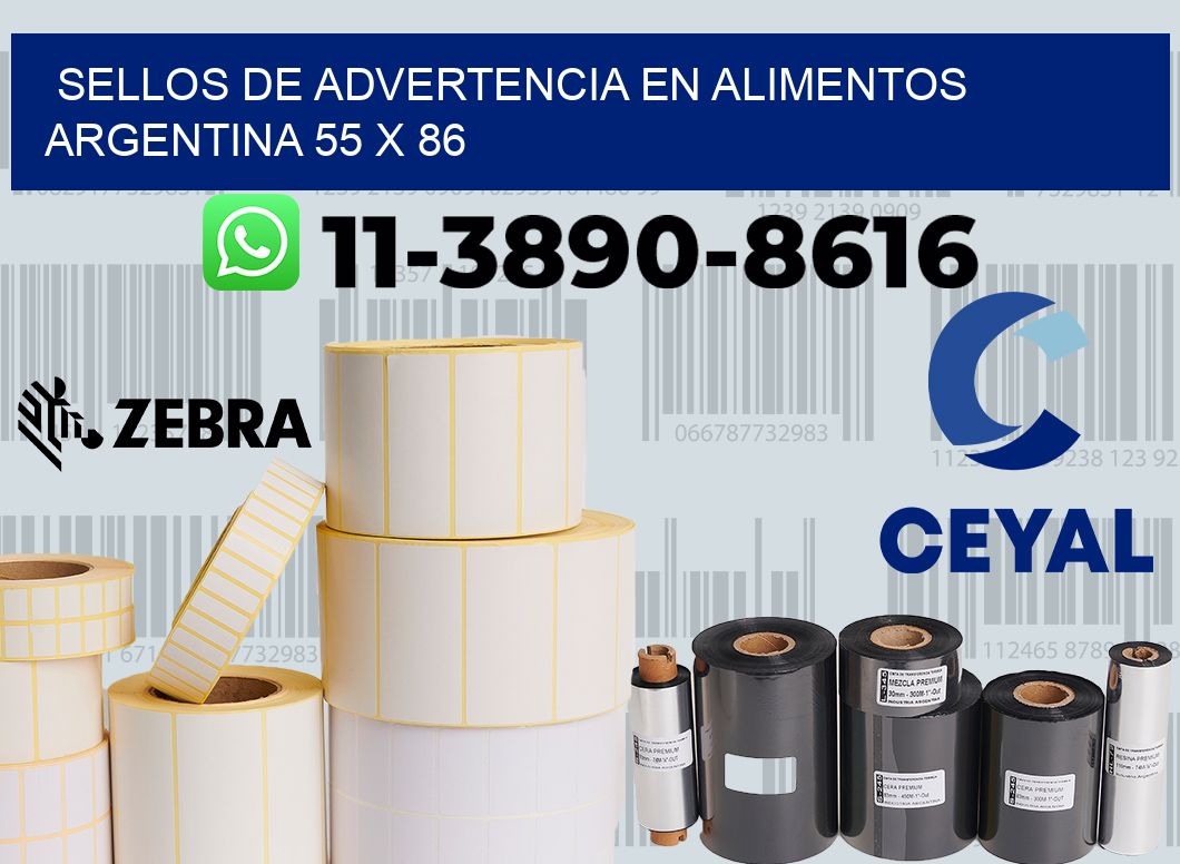 Sellos de advertencia en Alimentos argentina 55 x 86