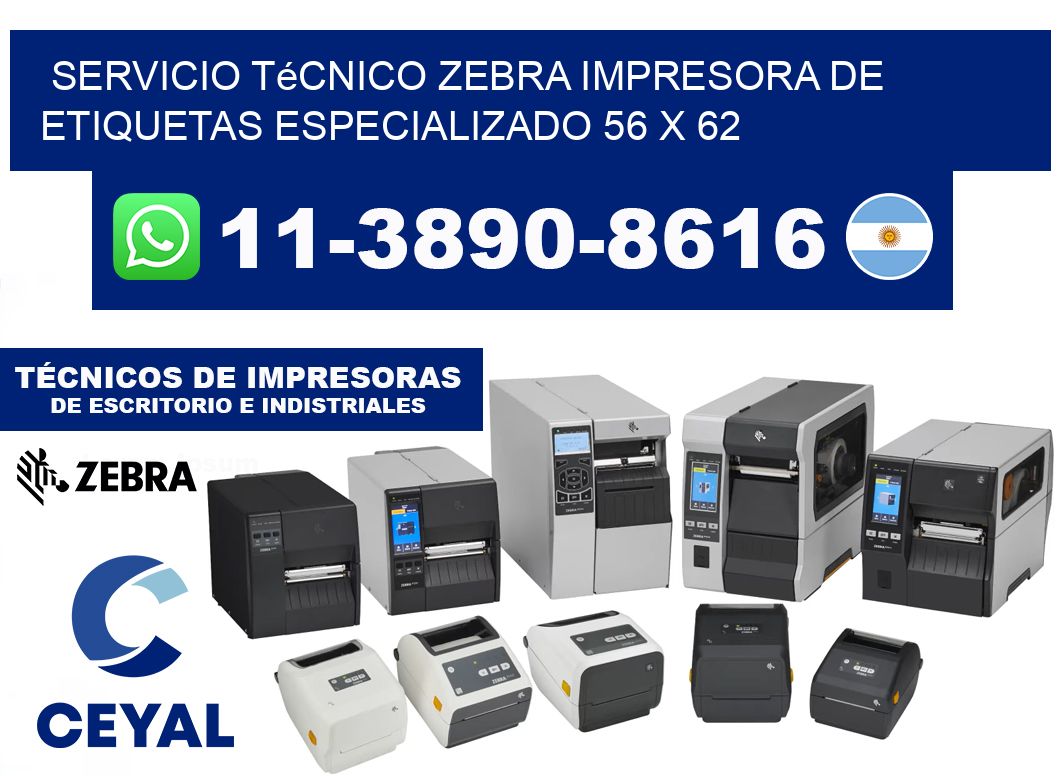 Servicio Técnico Zebra Impresora de Etiquetas Especializado 56 x 62