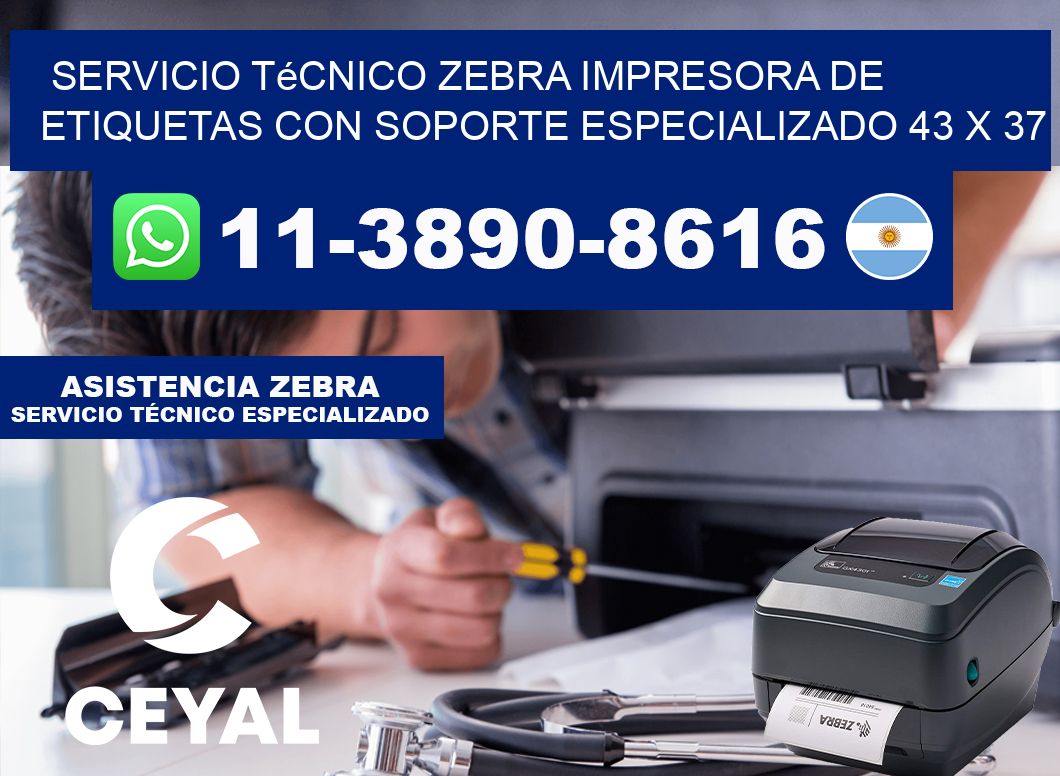 Servicio Técnico Zebra Impresora de Etiquetas con Soporte Especializado 43 x 37