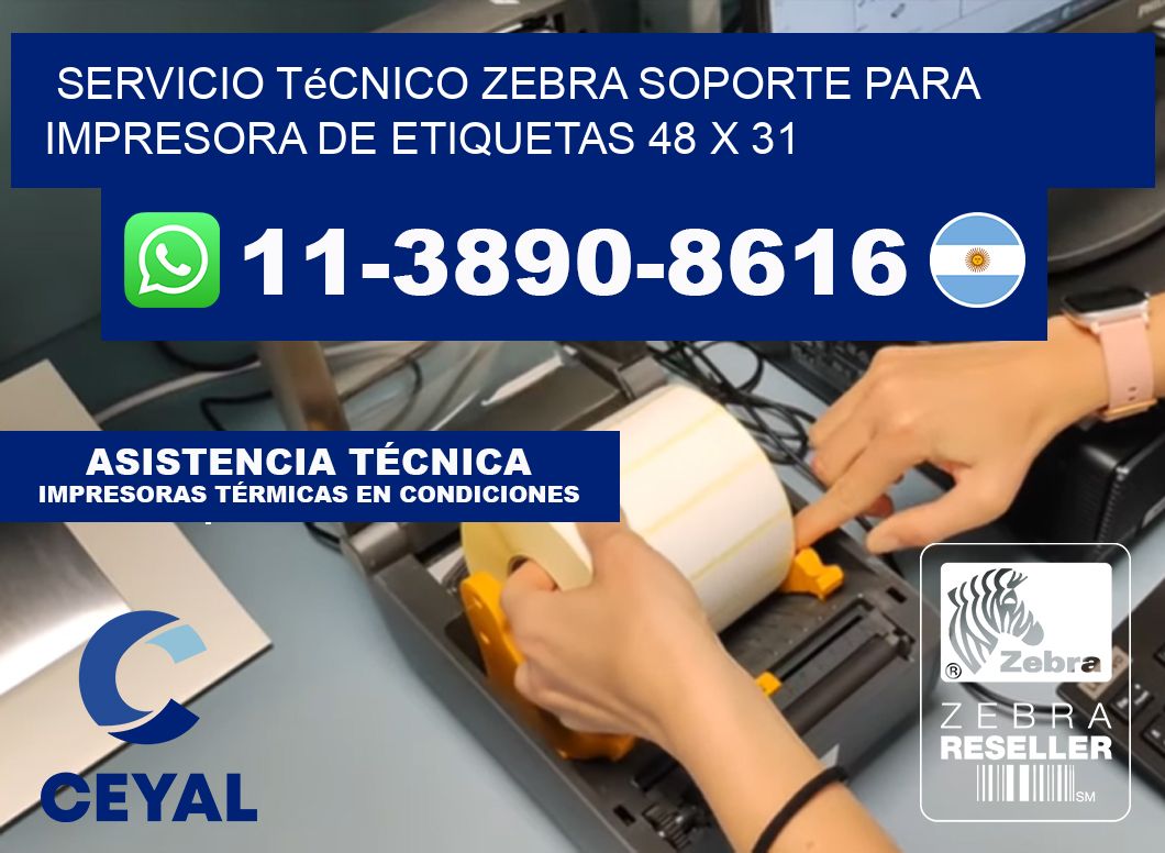Servicio Técnico Zebra Soporte para Impresora de Etiquetas 48 x 31