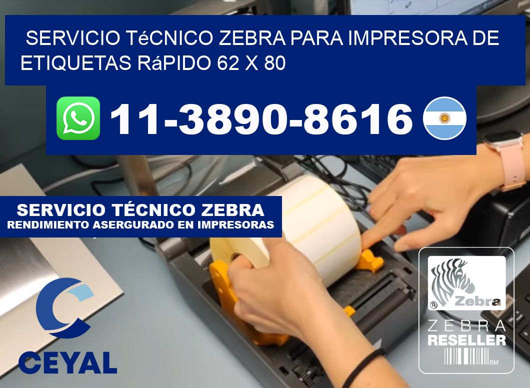 Servicio Técnico Zebra para Impresora de Etiquetas Rápido 62 x 80