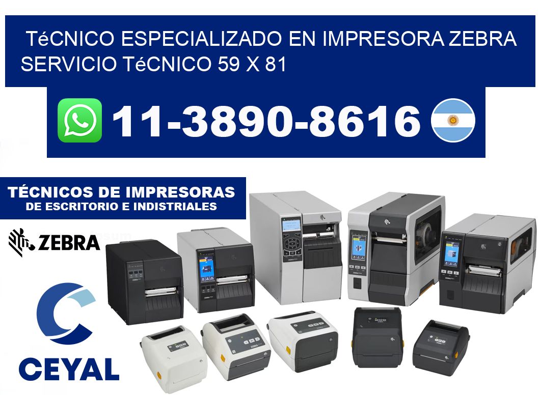 Técnico Especializado en Impresora Zebra Servicio Técnico 59 x 81