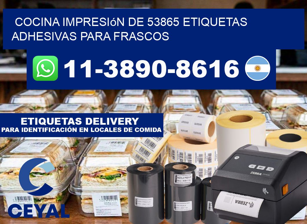 cocina impresión de 53865 etiquetas adhesivas para frascos