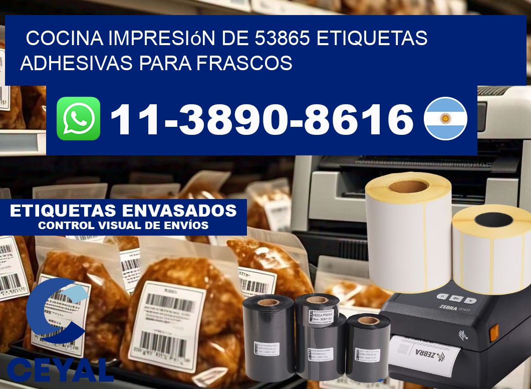 cocina impresión de 53865 etiquetas adhesivas para frascos