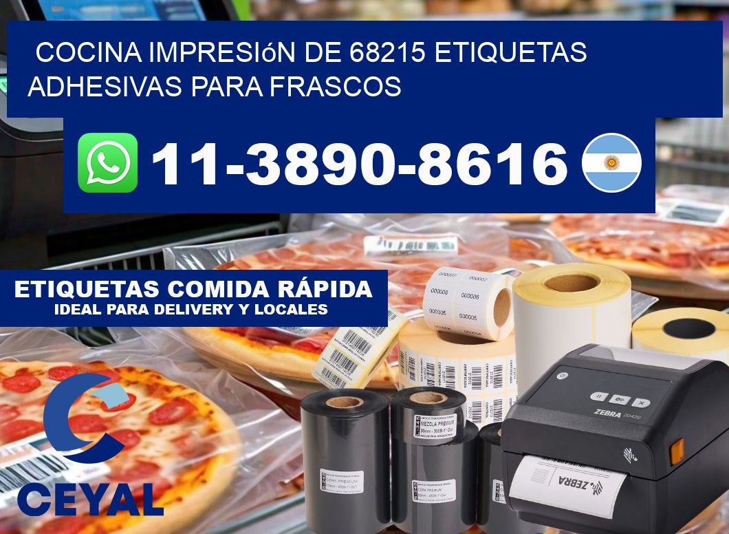 cocina impresión de 68215 etiquetas adhesivas para frascos