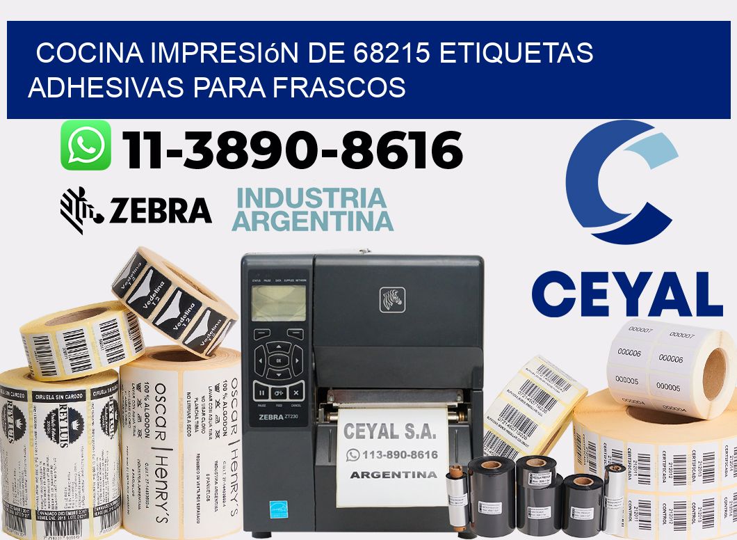 cocina impresión de 68215 etiquetas adhesivas para frascos
