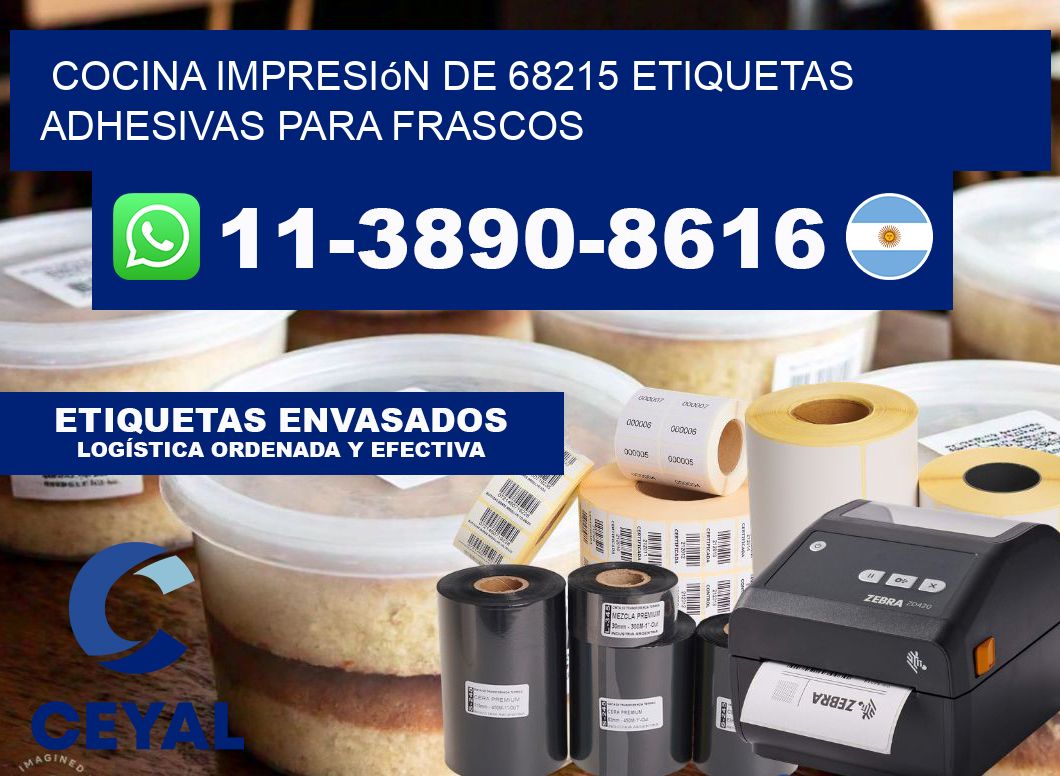 cocina impresión de 68215 etiquetas adhesivas para frascos