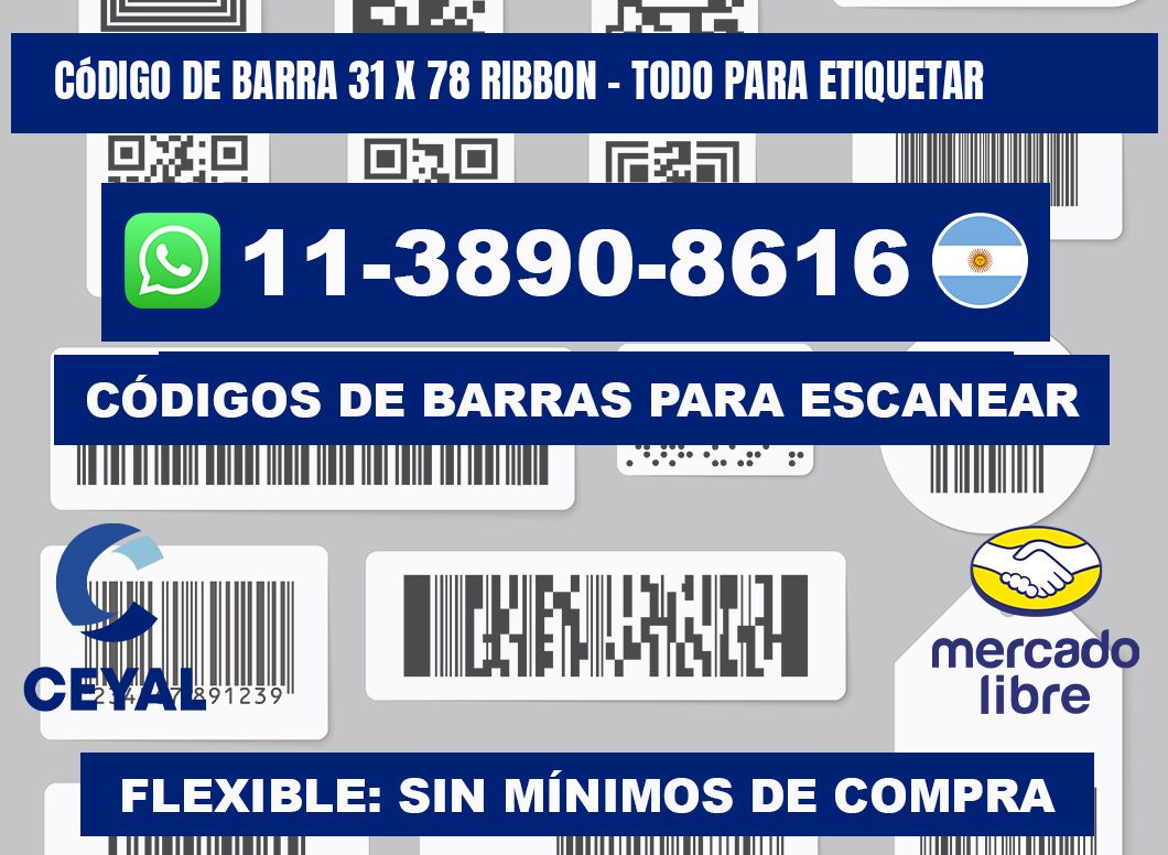 código de barra 31 x 78 ribbon - Todo para Etiquetar