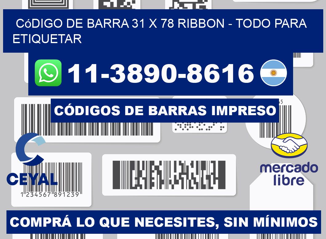 código de barra 31 x 78 ribbon - Todo para Etiquetar