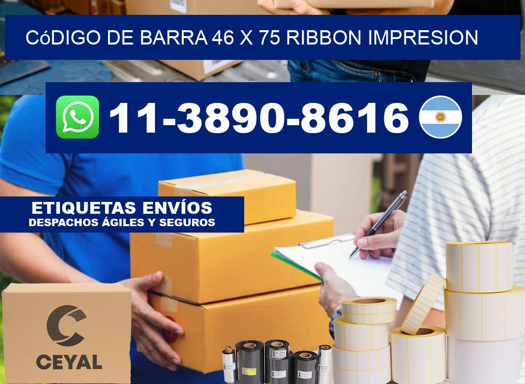 código de barra 46 x 75 ribbon impresion