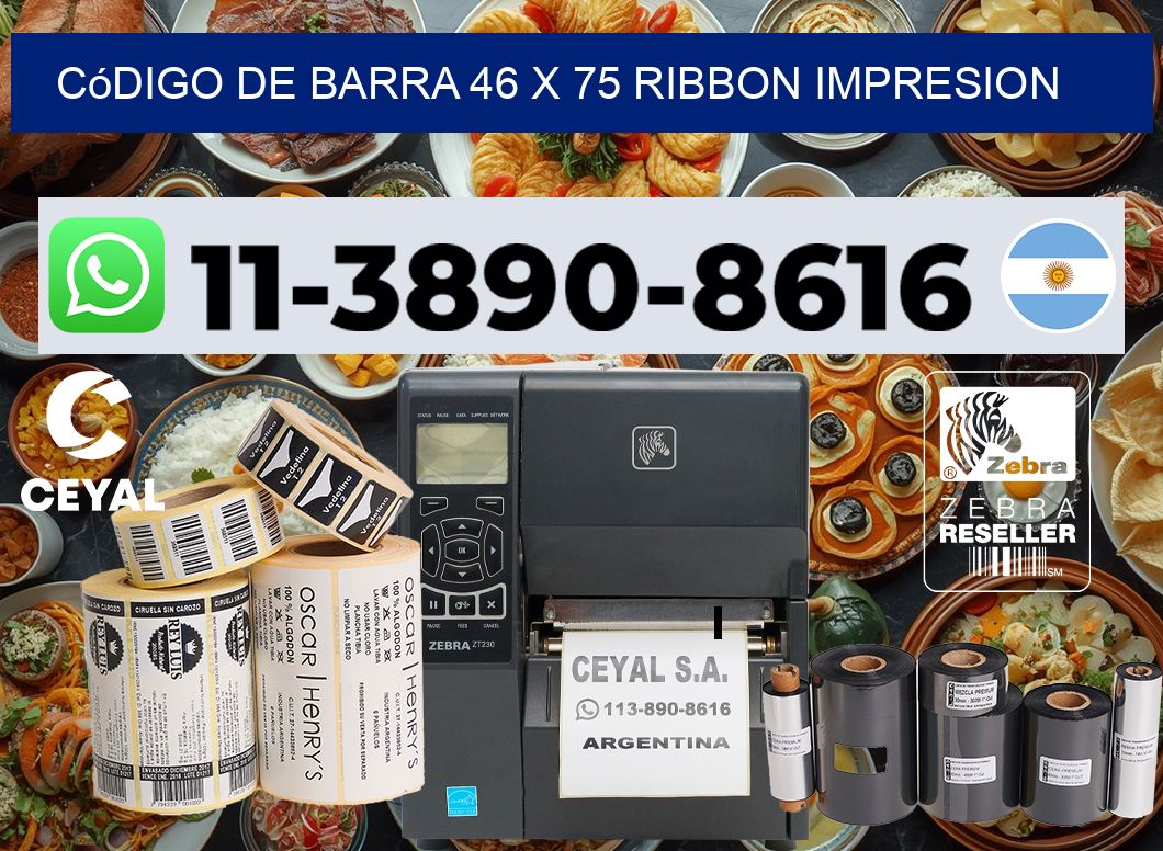 código de barra 46 x 75 ribbon impresion