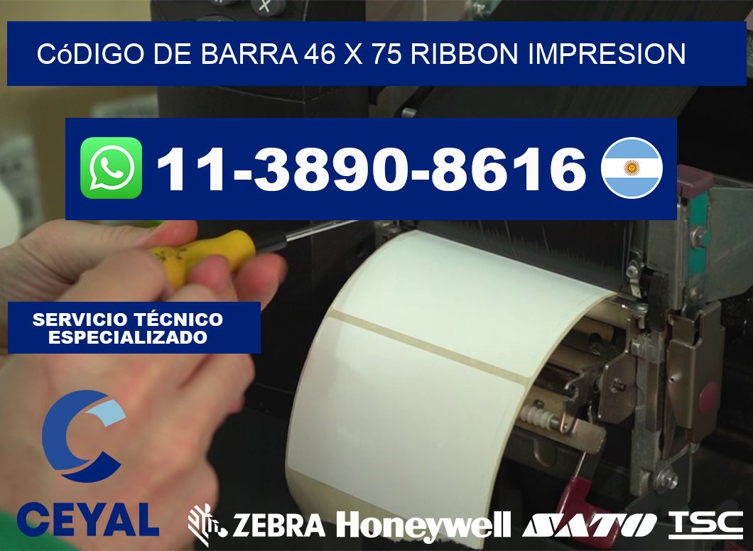 código de barra 46 x 75 ribbon impresion