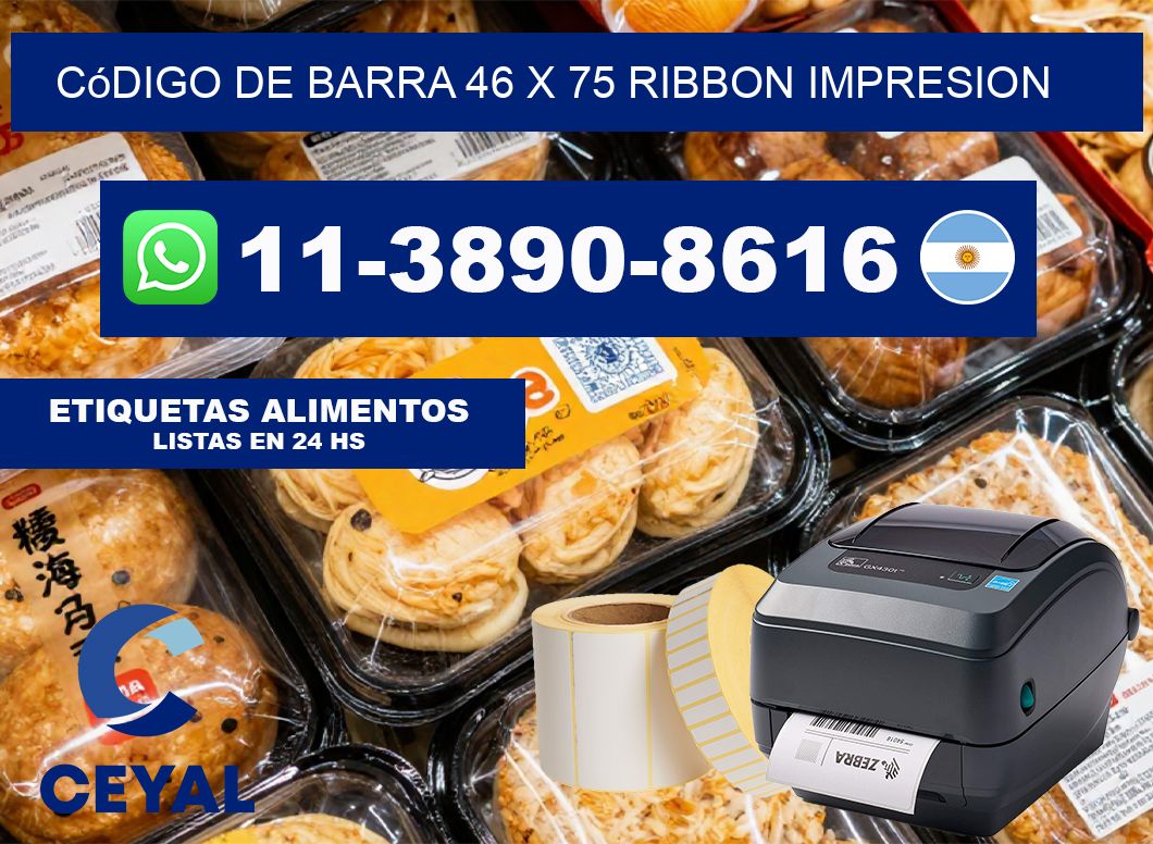 código de barra 46 x 75 ribbon impresion