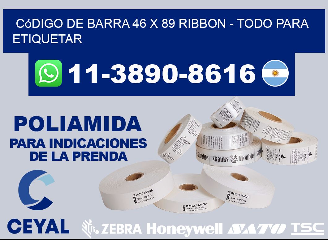 código de barra 46 x 89 ribbon - Todo para Etiquetar