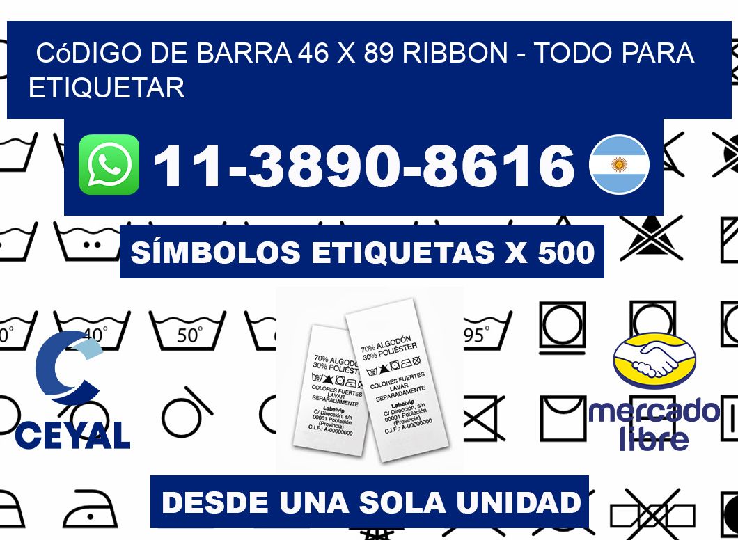 código de barra 46 x 89 ribbon - Todo para Etiquetar