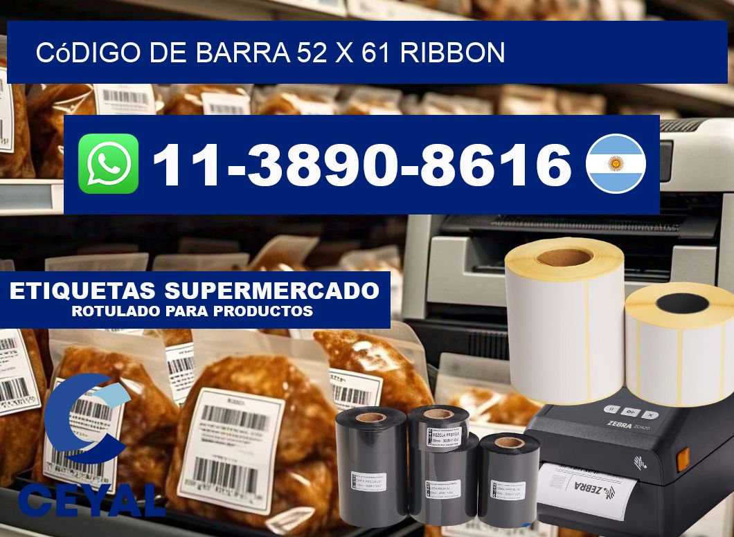 código de barra 52 x 61 ribbon