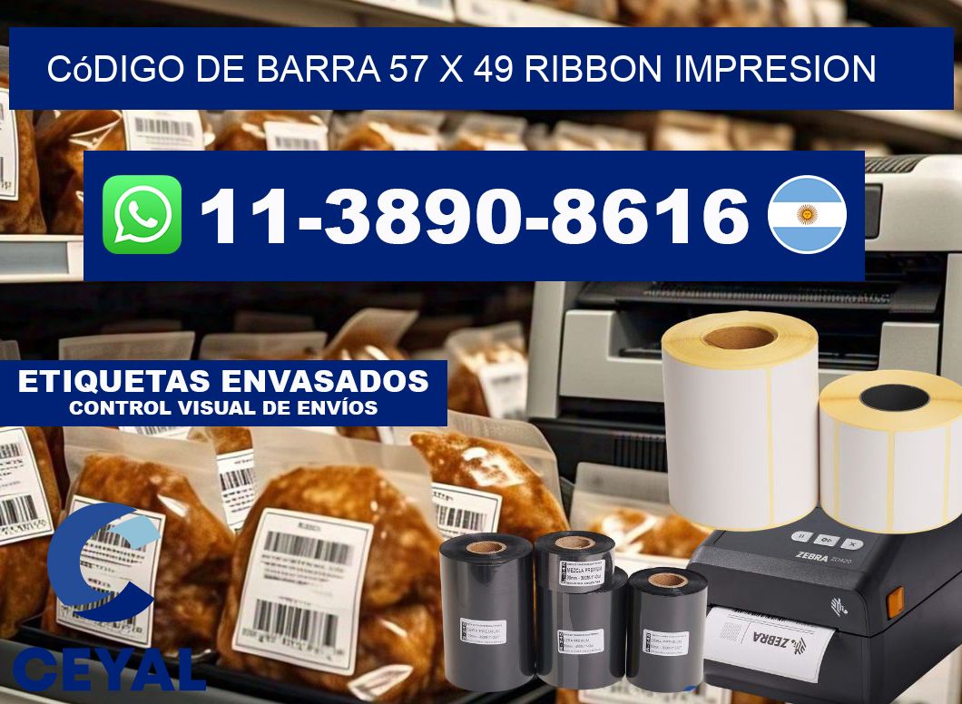código de barra 57 x 49 ribbon impresion