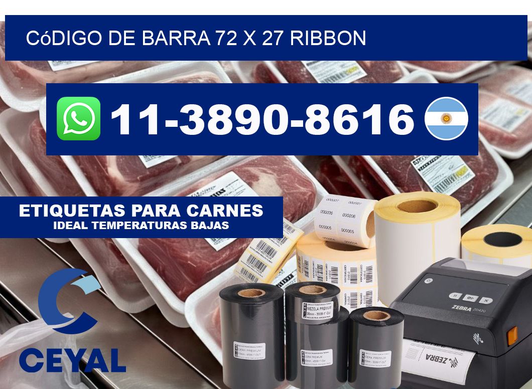 código de barra 72 x 27 ribbon