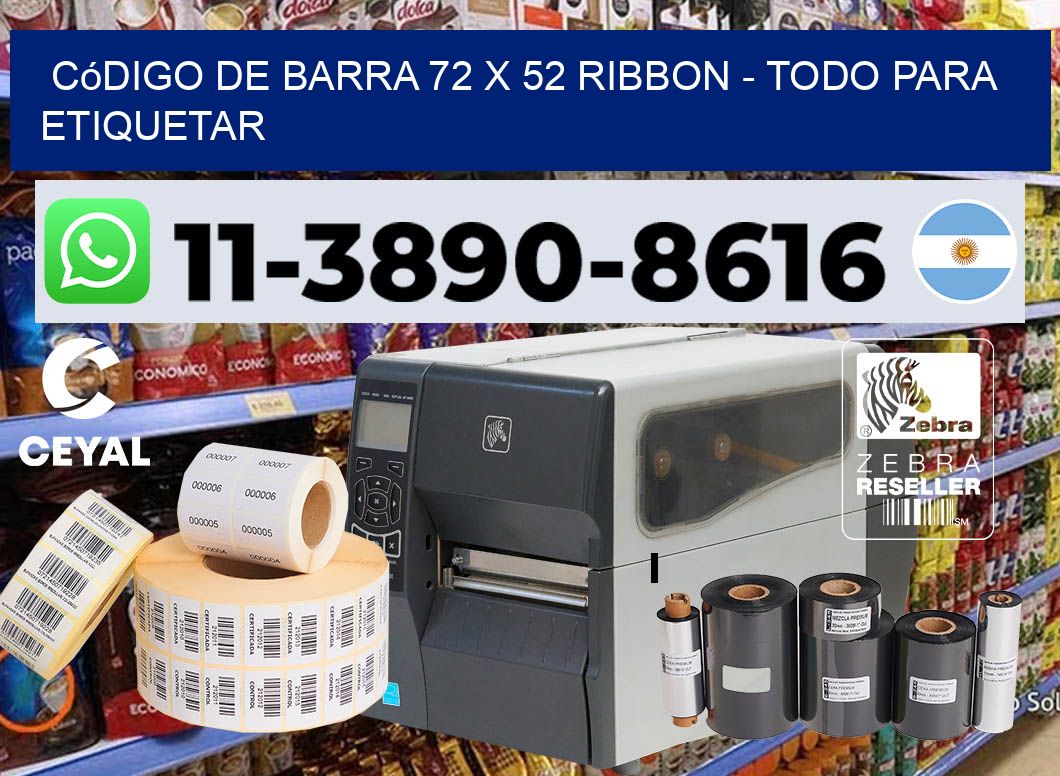 código de barra 72 x 52 ribbon - Todo para Etiquetar