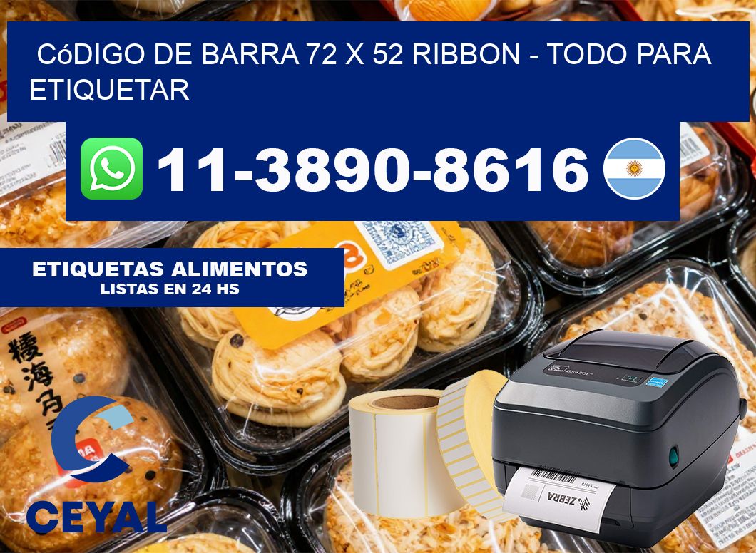 código de barra 72 x 52 ribbon – Todo para Etiquetar