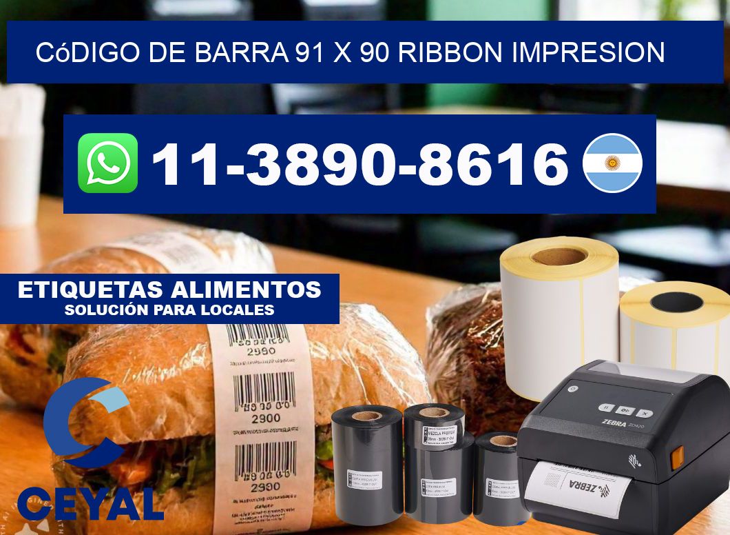 código de barra 91 x 90 ribbon impresion