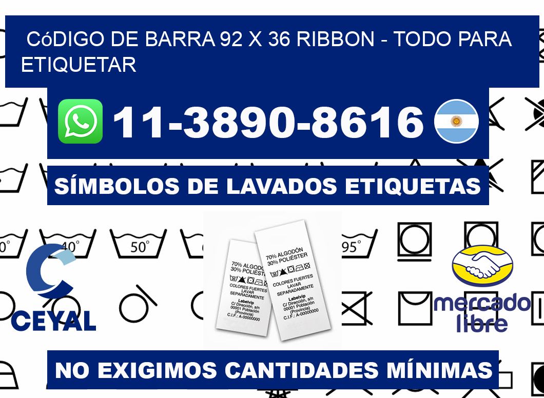 código de barra 92 x 36 ribbon - Todo para Etiquetar