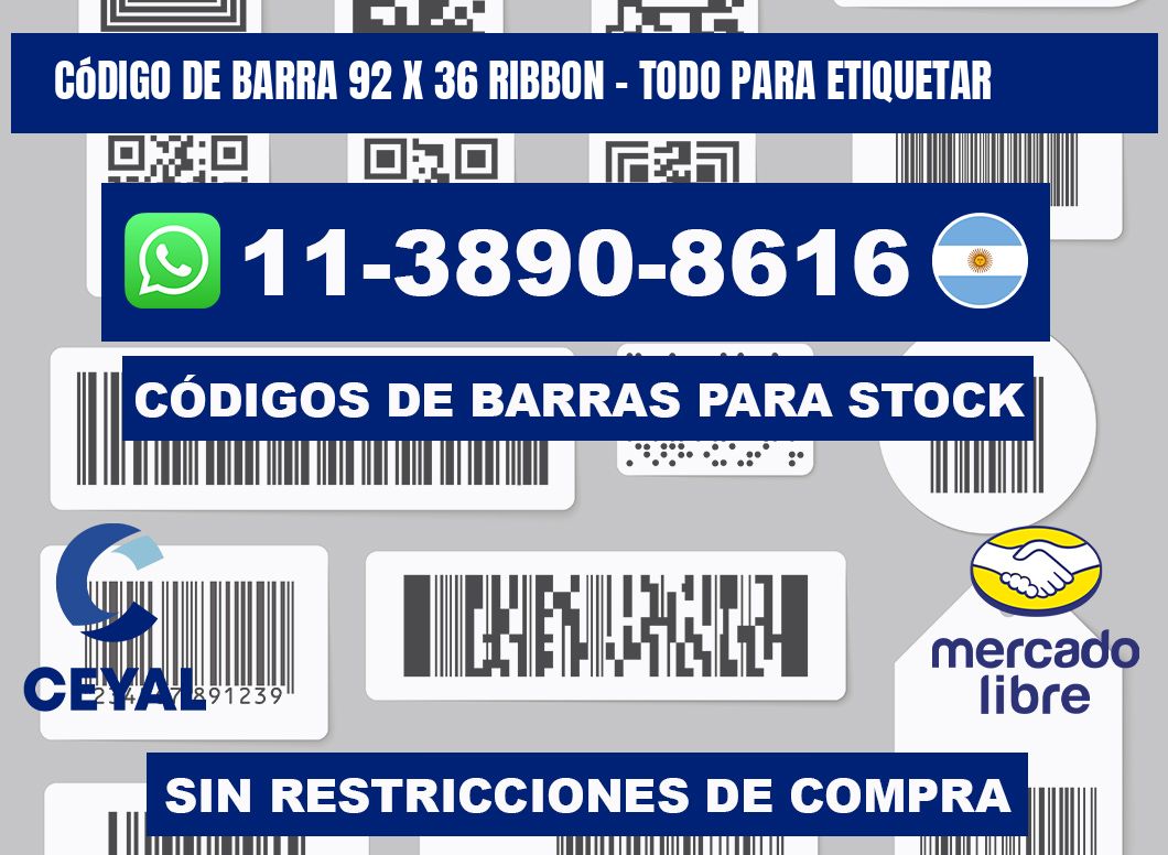 código de barra 92 x 36 ribbon - Todo para Etiquetar