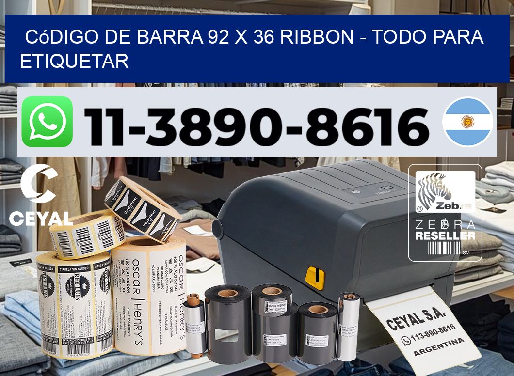 código de barra 92 x 36 ribbon - Todo para Etiquetar