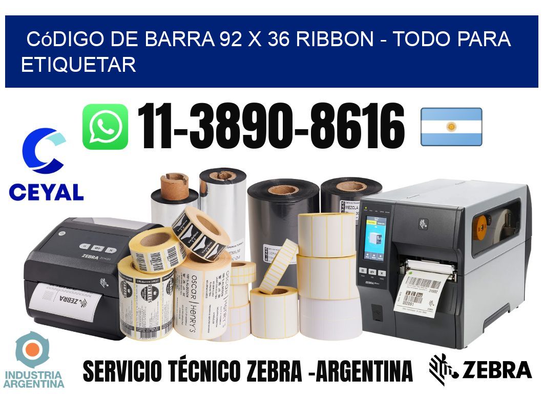código de barra 92 x 36 ribbon - Todo para Etiquetar