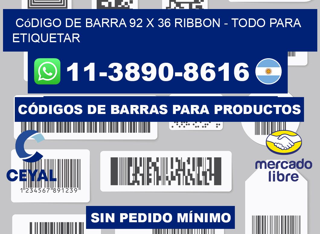 código de barra 92 x 36 ribbon - Todo para Etiquetar