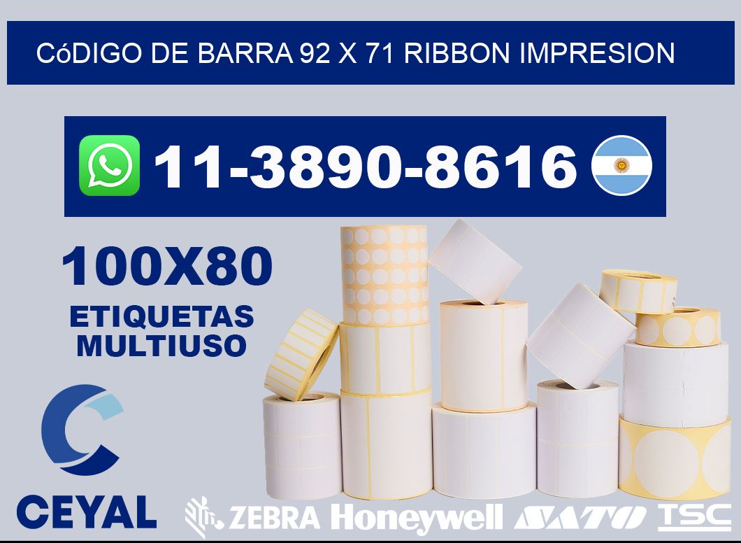 código de barra 92 x 71 ribbon impresion